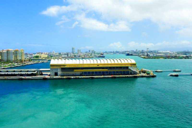 Panoramic Pier 4 and Terminal San Juan (Puerto Rico) Cruise Port Panoramic Photo of Pier 4 and Terminal in San Juan (Puerto Rico)