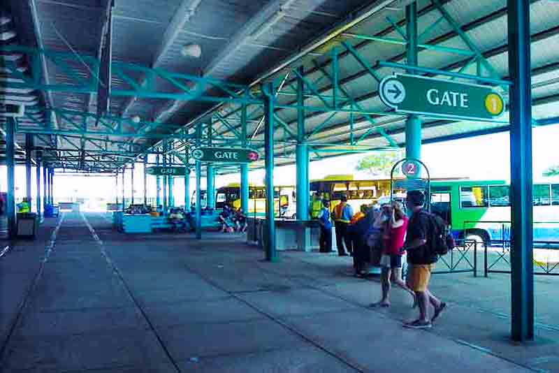 Photo of Tour Buses Area outside Terminal in Bridgetown Cruise Port