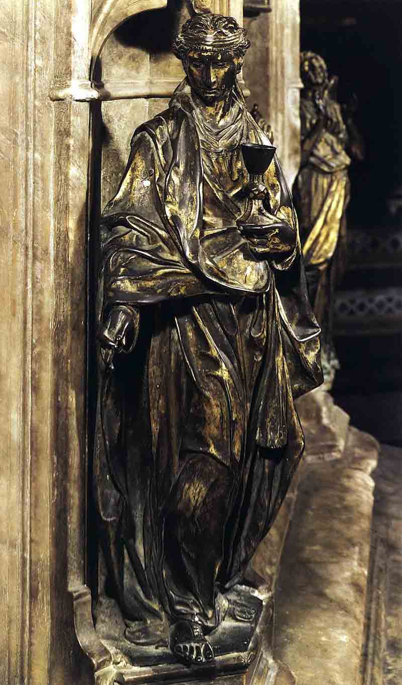 Photo of Baptismal Font (Faith) by Donatello in the Baptistry in Siena