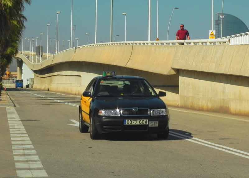 Taxi Barcelona Cruise Port Photo of Taxi in Barcelona.