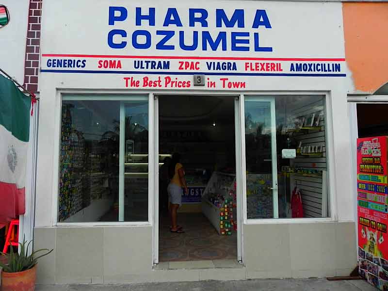 Pharmacy in the Puerta Maya Pier Terminal Cozumel Cruise Port Photo of Pharmacy in the Puerta Maya Terminal in Cozumel, Mexico.
