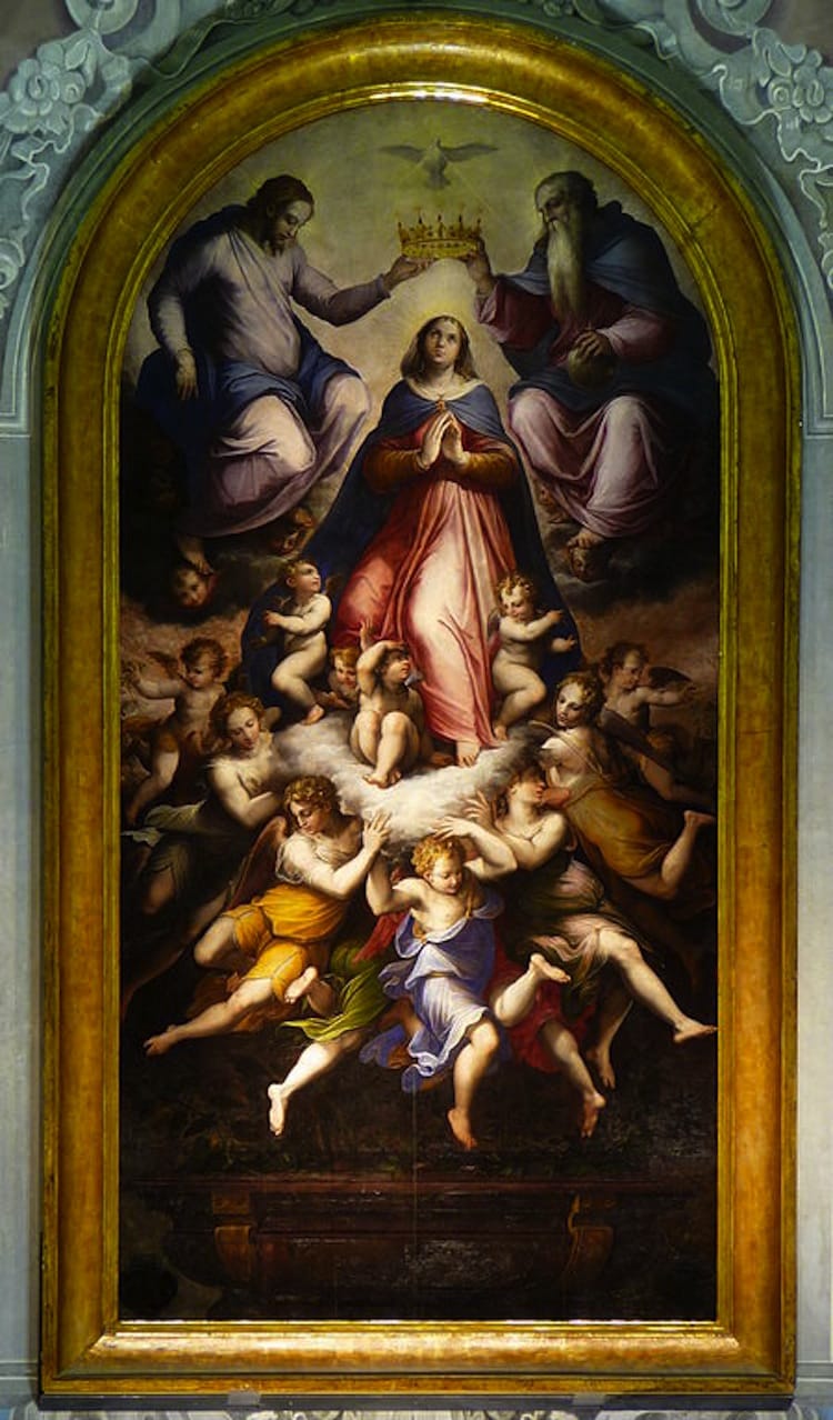 Vasari Painting Altar St Catherine Church Livorno Cruise Port Photo of Vasari's Painting at the altar of St. Catherine's Church in Livorno