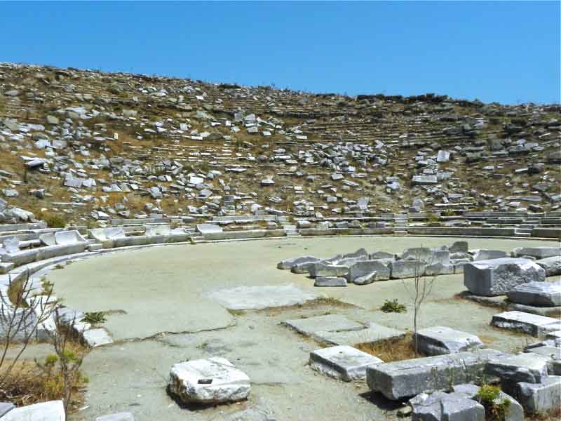 Theatre Mykonos Cruise Port Photo of Theatre in Delos, Mykonos, Greece.