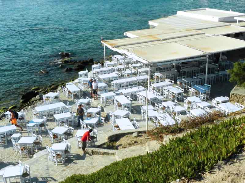 Restaurant Sea Satin Mykonos Cruise Port Photo of Restaurant Sea Satin Market Caprice, Mykonos, Greece.