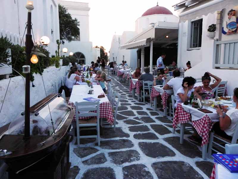 Restaurant Taverna Nikos Mykonos Cruise Port Photo of Restaurant Taverna Nikos, Mykonos, Greece.