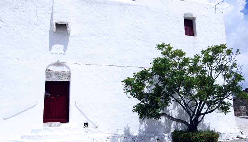 Monastery of Paleokastro Ano Mera Mykonos Cruise Port Photo of Monastery of Paleokastro in Ano Mera, Mykonos, Greece.