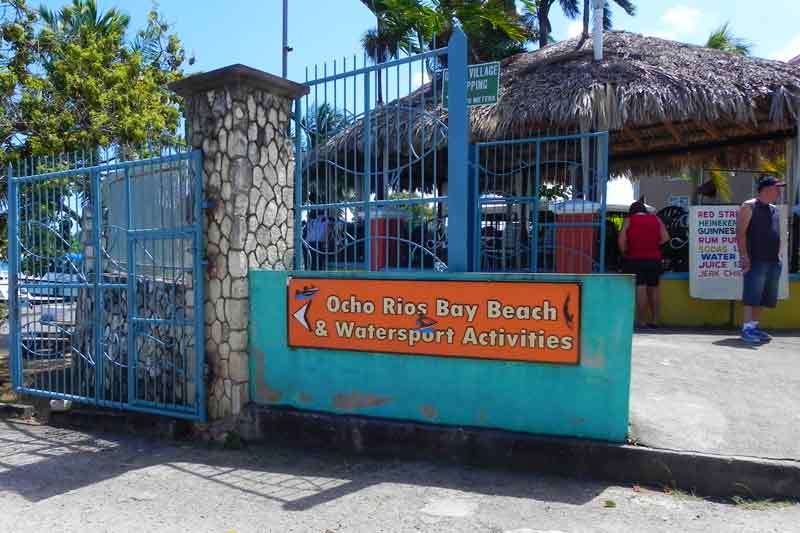 Gate Bay Beach Sign Ocho Rios Cruise Ship Port Photo of Walking Path Gate Sign to the Beach in Ocho Rios