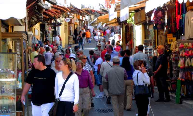Sokratous Street in Rhodes Cruise Port Photo of Sokratous Street in Rhodes Cruise Port