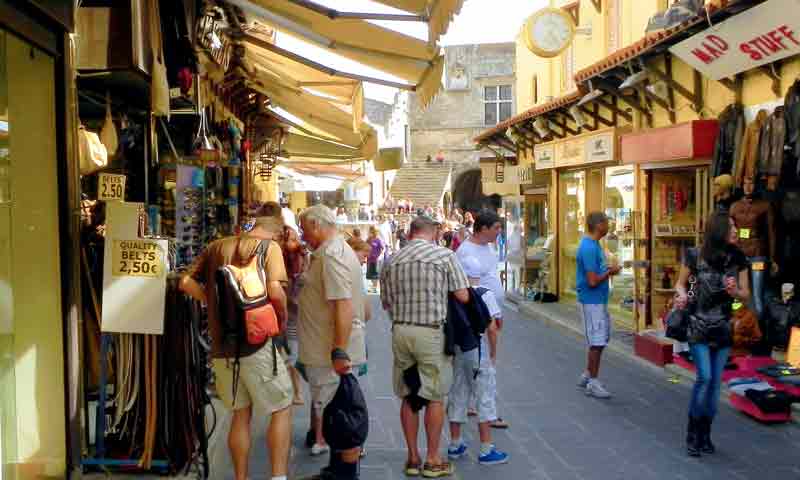 Shopping Street in Rhodes Cruise Port Photo of Shopping Street in Rhodes Cruise Port