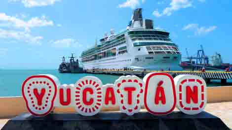 Photo of cruise ship docked at the cruise port of Porgreso (Yucatan) in Mexico