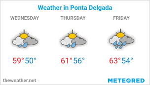 Image with Weather Forecast in Ponta Delgada (Portugal) for 3 days